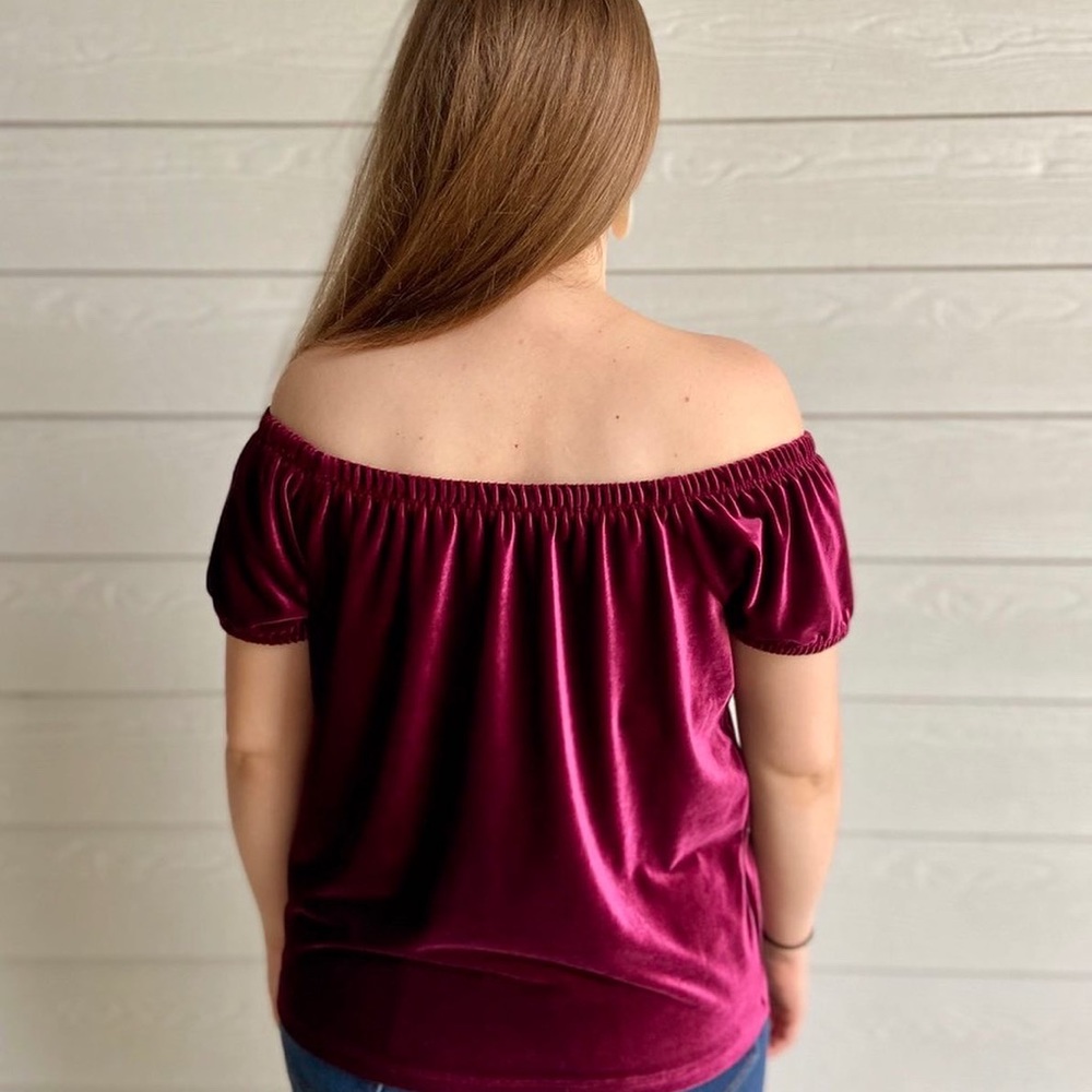 Burgundy Velvet Top - Picture 2 of 5